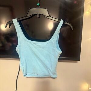 Women's Light Blue Tank Crop Top